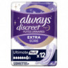 LOT DE 5 - ALWAYS - Discreet Extra Sure Ultimate Nuit Serviette Incontinence - 12 serviettes