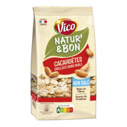 LOT DE 4 - VICO - Natur Bon Cacahuètes Grillées Sans Huile Non Salé - paquet de 240 g