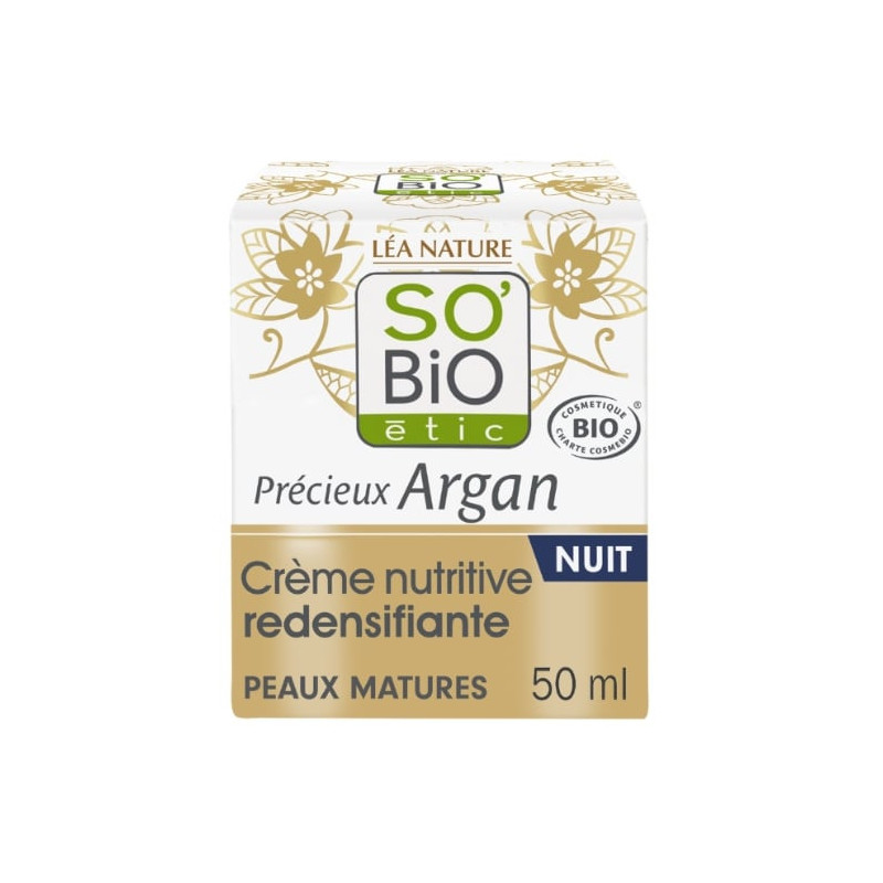 LOT DE 2 - SO BIO ETIC - Précieux Argan Crème nutritive redensifiante Nuit - 50 ml