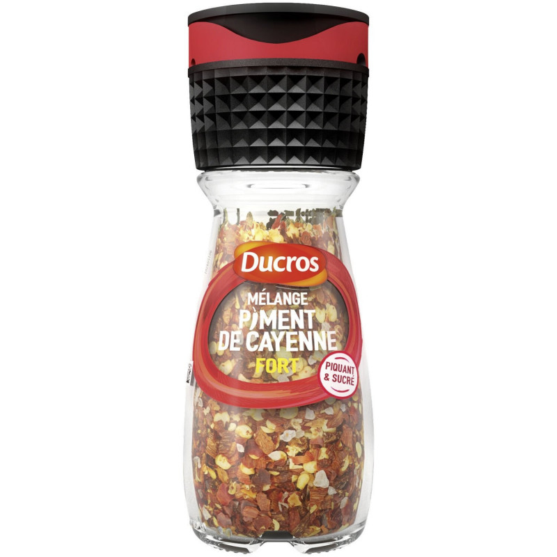 LOT DE 6 - DUCROS - Piment de Cayenne Fort - Epices - flacon de 29 g