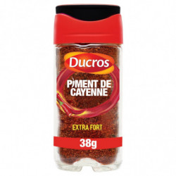 LOT DE 4 - DUCROS - Piment Cayenne extra fort moulu - Epices - flacon de 38 g