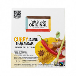 LOT DE 2 - FAIR TRADE - Pate de Curry Jaune Thai - Mélange d'épices - paquet de 70 g