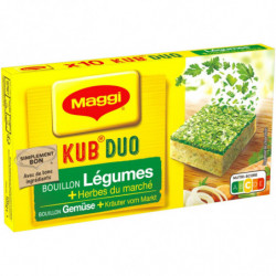 LOT DE 3 - MAGGI - KUB DUO Légumes Herbes du marché - Bouillons - boite de 10 cubes - 105 g