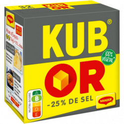 LOT DE 5 - MAGGI - KUB OR -25% de sel Bouillon cubes - Bouillons - boite de 32 cubes - 121,6 g