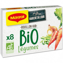 LOT DE 4 - MAGGI - Bouillon Kub de Légumes Bio - Bouillons - boite de 8 cubes - 80 g