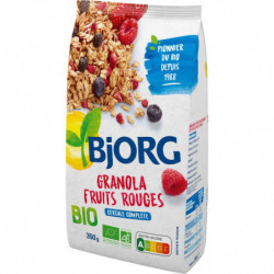 LOT DE 3 - BJORG - Céréales Granola Fruits Rouges Bio - Mueslis et Avoines - paquet de 350 g