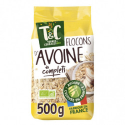 LOT DE 4 - TERRES ET CEREALES - Flocons d'avoines Complets Bio - paquet de 500 g