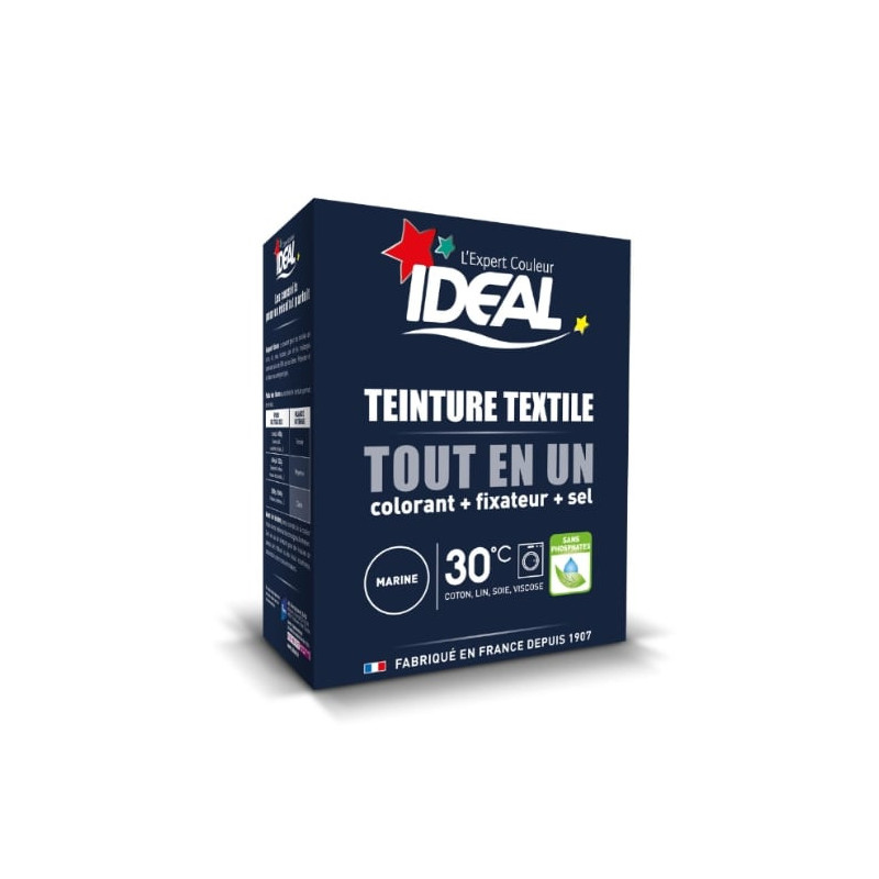 LOT DE 5 - IDEAL - Teinture Tissus Poudre Tout En Un Mini Marine - boite de 350 g