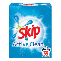 LOT DE 2 - SKIP - Active clean Lessive Poudre 39 lavages - paquet de 2,7 kg