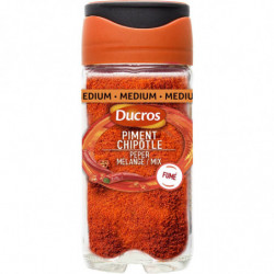 LOT DE 6 - DUCROS -  Piment Chipotle Fumé Médium - Mélange d'épices - flacon de 46 g