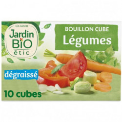 LOT DE 2 - JARDIN BIO - Bouillons Cubes Légumes Dégraissé Bio - boîte de 10 cubes de 9 g