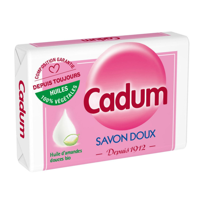 LOT DE 6 - CADUM - Savon Solide Doux Huile D'Amandes Douces Bio - savon de 100 g