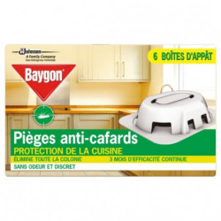 LOT DE 2 - BAYGON - Pièges Anti-Cafards - boite de 6 pièges