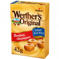 LOT DE 6 - WERTHER'S ORIGINAL - Sans Sucres Classique Minis bonbons crème - 42 g