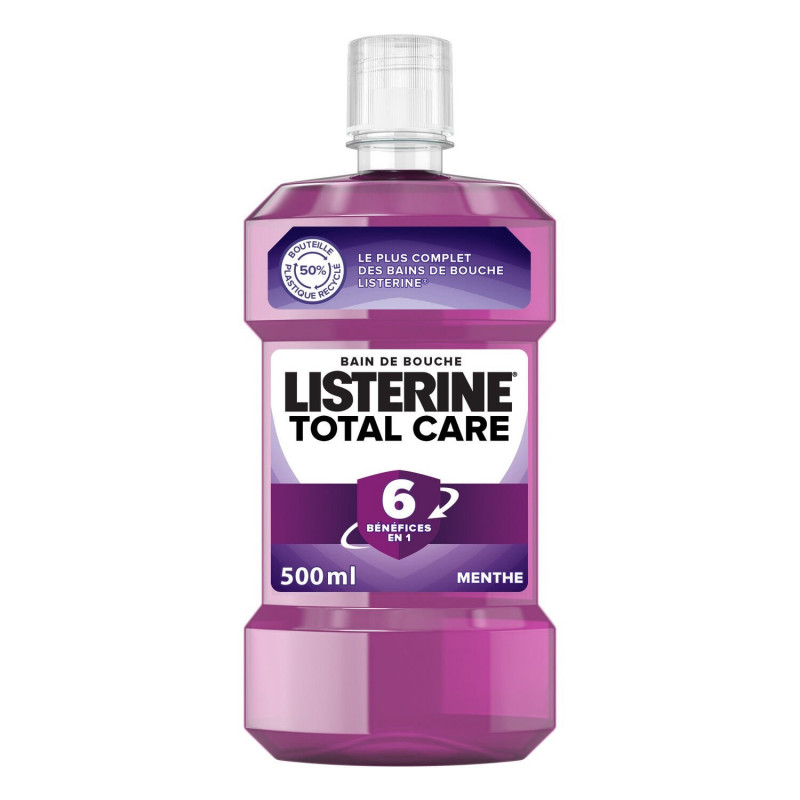 LOT DE 3 - LISTERINE - Bain de bouche Total Care menthe - flacon de 500 ml