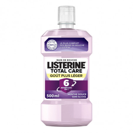 LOT DE 6 - LISTERINE - Bain de bouche Total Care Doux Menthe - flacon de 500 ml