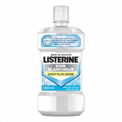 LOT DE 5 - LISTERINE - Bain de bouche Soin Blancheur Gout plus léger - flacon de 500 ml