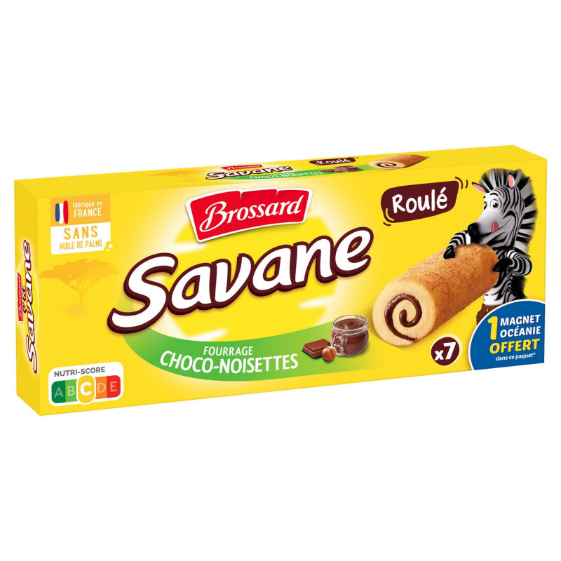 BROSSARD - Savane Gâteaux Pocket Roulé Chocolat Noisettes - boite de 7 sachets - 175 g