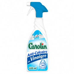 LOT DE 5 - CAROLIN - Anti-Calcaire Au vinaigre - Nettoyant multi-surfaces - spray de 650 ml