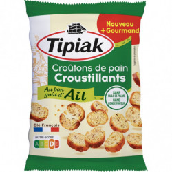 LOT DE 5 - TIPIAK - Croûtons Croustillants Ail - sachet de 75 g