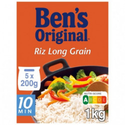 LOT DE 5 - BEN'S ORIGINAL - Riz Long Grain - Cuisson 10 minutes - paquet de 5 x 200 g