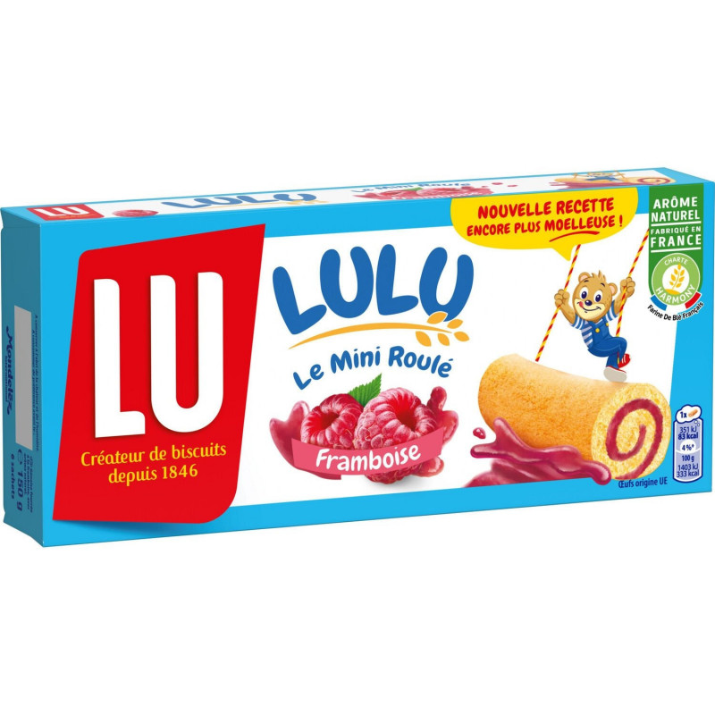 LOT DE 3 - LU - Lulu Le Mini Roulé Framboise - Gâteaux pockets - boite de 150 g