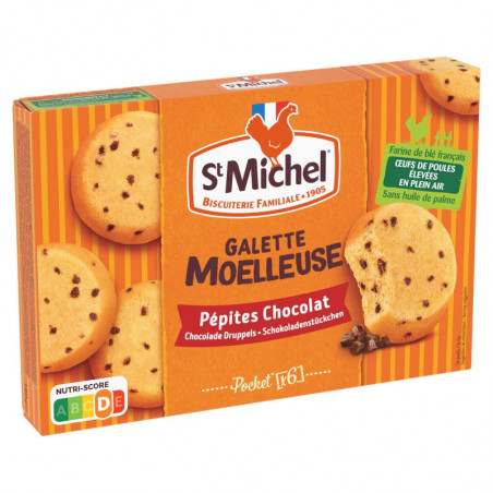 LOT DE 2 - ST MICHEL - Galette Moelleuse Pépites Chocolat - paquet de 180 g
