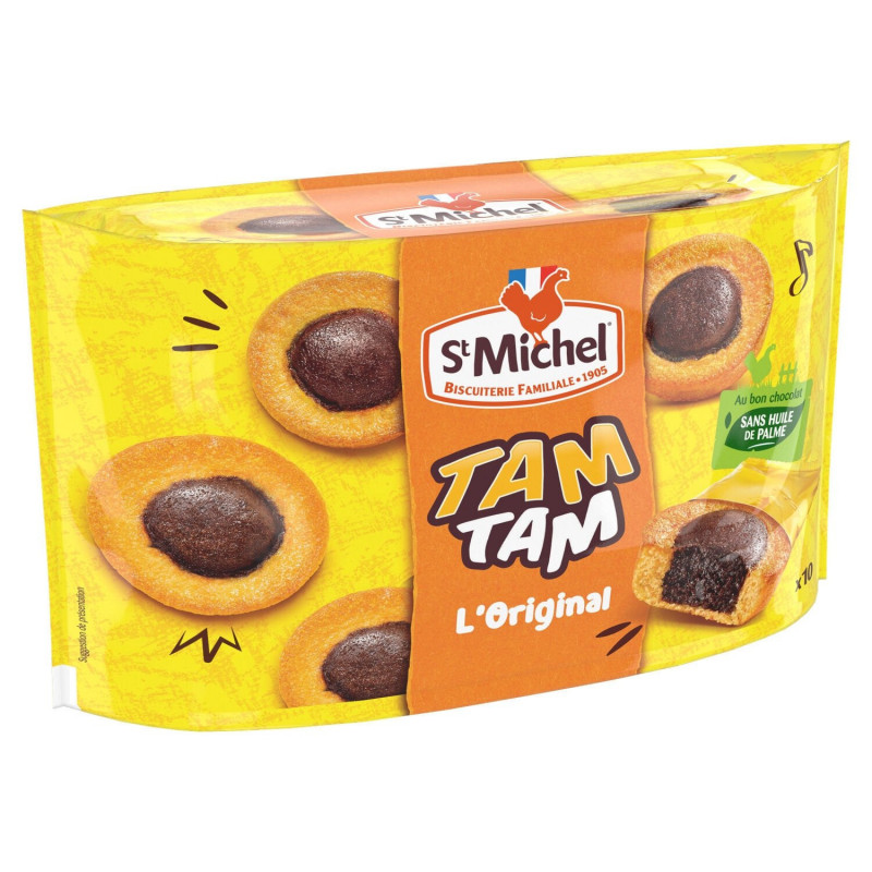 LOT DE 6 - ST MICHEL - Tam Tam L'original Gâteaux cur chocolat - paquet de 10 - 275 g
