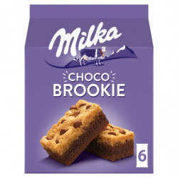 LOT DE 6 - MILKA - Choco Brookie Gâteaux moelleux aux pépites chocolat - boîte de 6 sachets - 152 g