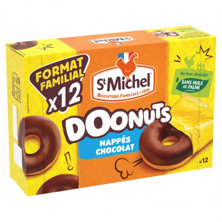 LOT DE 2 - ST MICHEL - Doonuts Gâteaux Nappés Chocolat - boite de 360 g