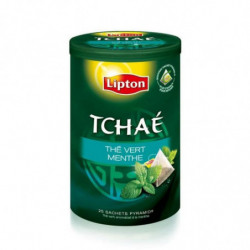 LOT DE 4 - LIPTON - Tchaé Thé vert Menthe - boite de 25 sachets - 50 g