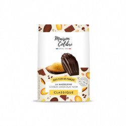 LOT DE 6 - MAISON COLIBRI - Madeleine Coque Chocolat Noir Classique - paquet de 240 g