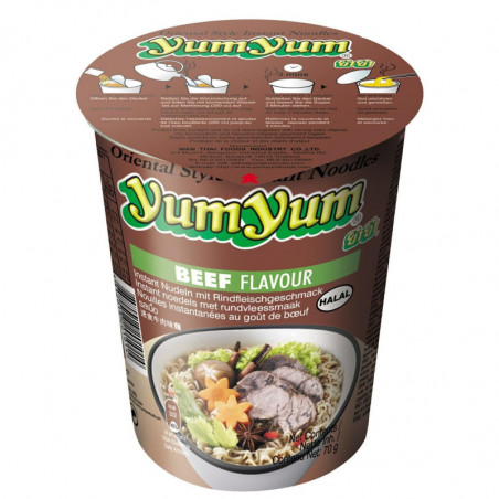 LOT DE 4 - YUM YUM - Soupe nouille Saveur Boeuf - pot de 70 g