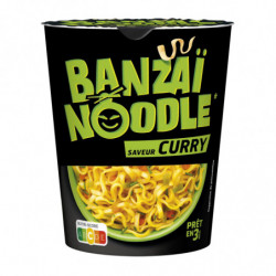 BANZAI NOODLE - Nouilles instantanées saveur Curry - pot de 67 g