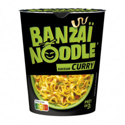LOT DE 6 - BANZAI NOODLE - Nouilles instantanées saveur Curry - pot de 67 g