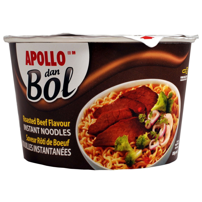 LOT DE 6 - APOLLO - Nouilles dan bol saveur Buf Roti - pot de 85 g