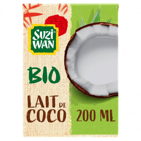 LOT DE 5 - SUZI WAN - Lait de Coco Bio - brique de 200 ml