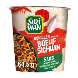 LOT DE 6 - SUZI WAN - Nouilles saveur Boeuf Sichuan - Bol de 64,5 g