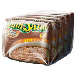 LOT DE 4 - YUM YUM - Nouilles Saveur Boeuf - blister de 5 sachets de 60 g - 300 g