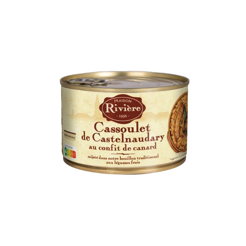 LOT DE 3 - MAISON RIVIERE - Cassoulet de Castelnaudary au confit de canard - boite de 420 g