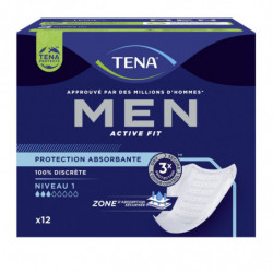LOT DE 5 - TENA - Men Active Fit Niveau 1 Serviettes masculines - boîte de 12 serviettes