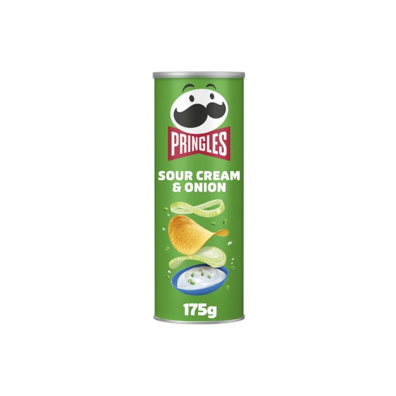LOT DE 3 - PRINGLES - Chips tuiles Sour Cream Onion crème et oignon - boite de 175 g
