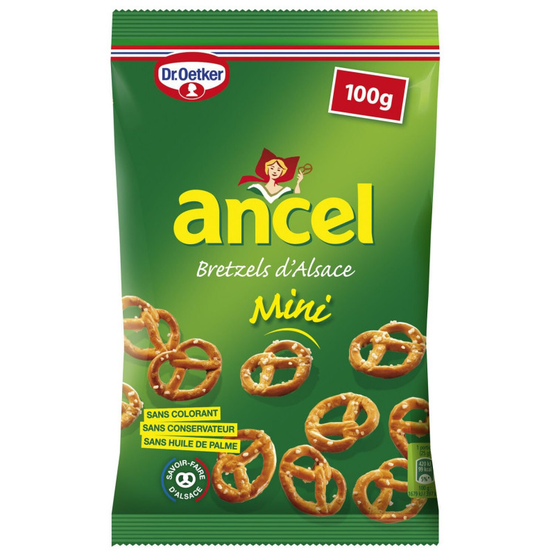 LOT DE 3 - ANCEL - Bretzels Mini Biscuits apéritifs - paquet de 100 g