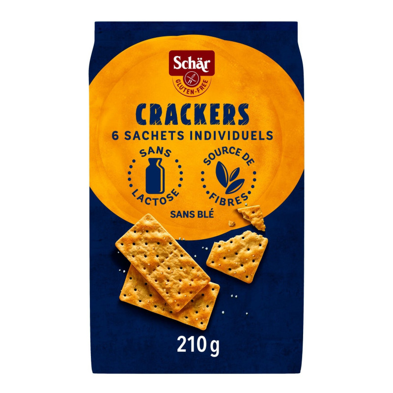 LOT DE 4 - SCHAR - Crackers sans gluten sans lactose - sachet de 210 g