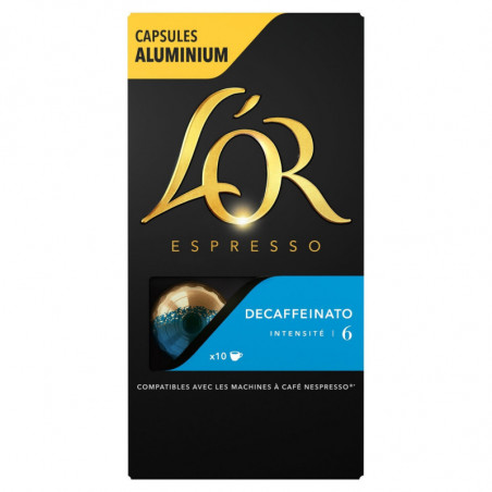 LOT DE 3 - L'OR - Espresso décaféiné Decaffeinato Intensité 6 - 10 Capsules de Café Compatible Nespresso