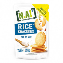 LOT DE 5 - N.A! - Rice Crackers Crackers de riz sel de mer Biscuits apéritifs - sachet de 85 g