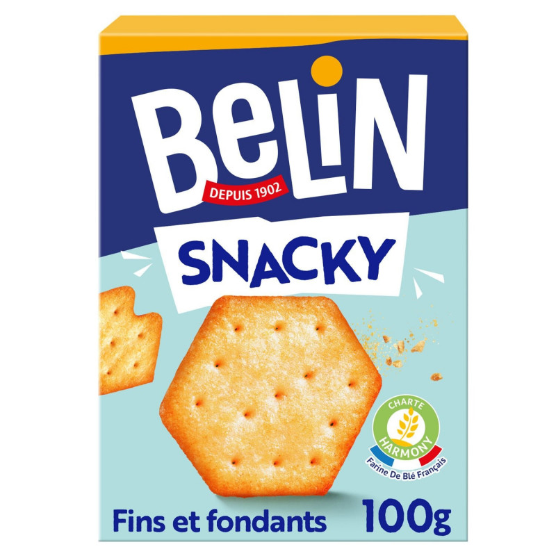 LOT DE 6 - BELIN - Snacky Biscuits apéritifs Crackers - boîte de 100 g