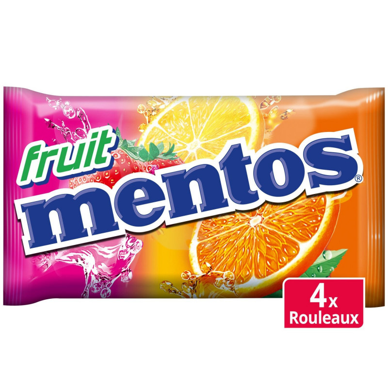 LOT DE 3 - MENTOS - Bonbons parfums Fruits - paquet de 152 g
