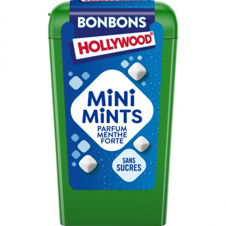 LOT DE 3 - HOLLYWOOD - Mini Mints Pastilles à la Menthe Forte sans sucres - boîte de 12,5 g