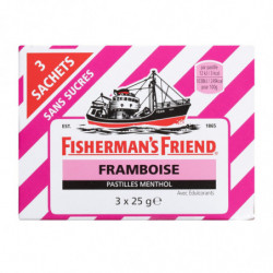 LOT DE 6 - FISHERMAN'S FRIEND - Bonbons Framboise sans sucres - paquet de 75 g